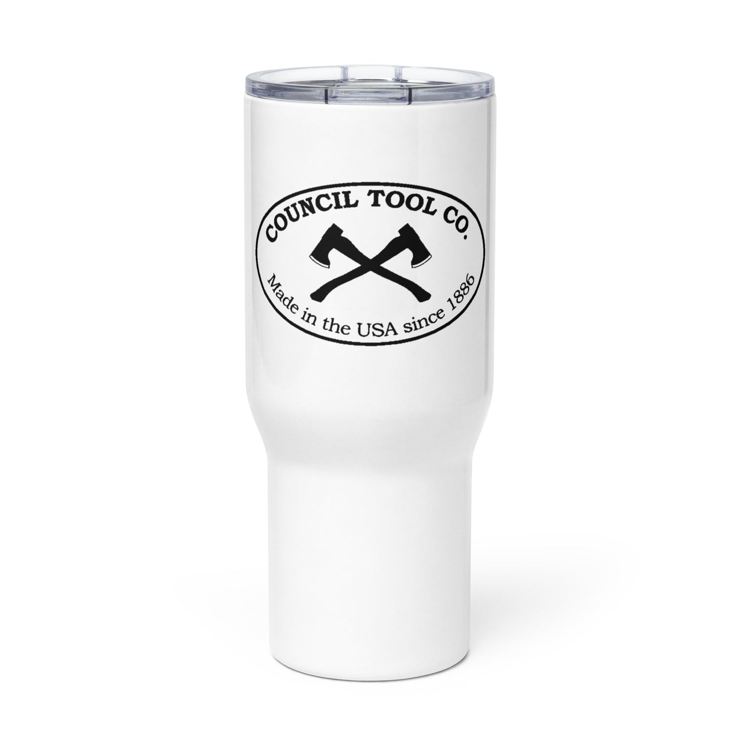 Travel mug with a handle