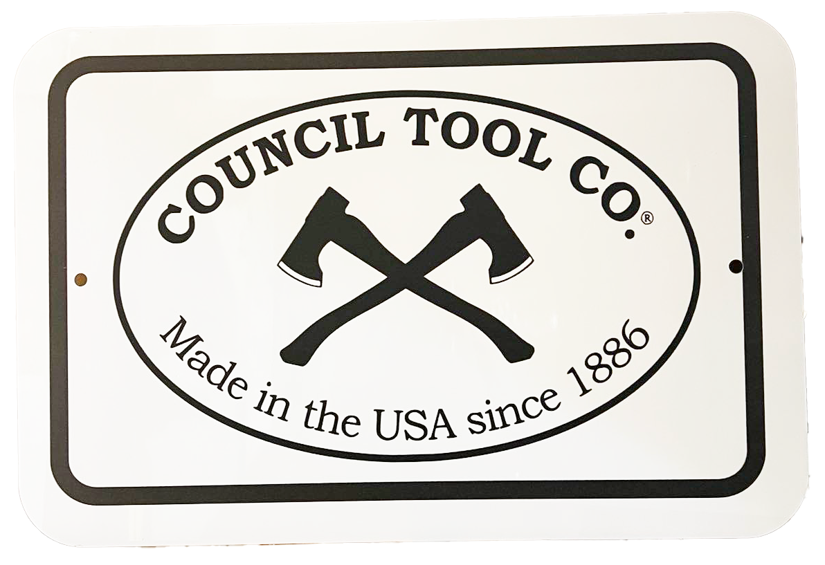 Council Tool Co. Crossed Axe Aluminum Sign | Durable, Rustic, Legendary